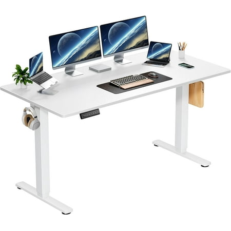 Electric Height Adjustable Standing Desk, 48x24 Inches, Ergonomic Sit-to-Stand Rising Computer Table for Home Office