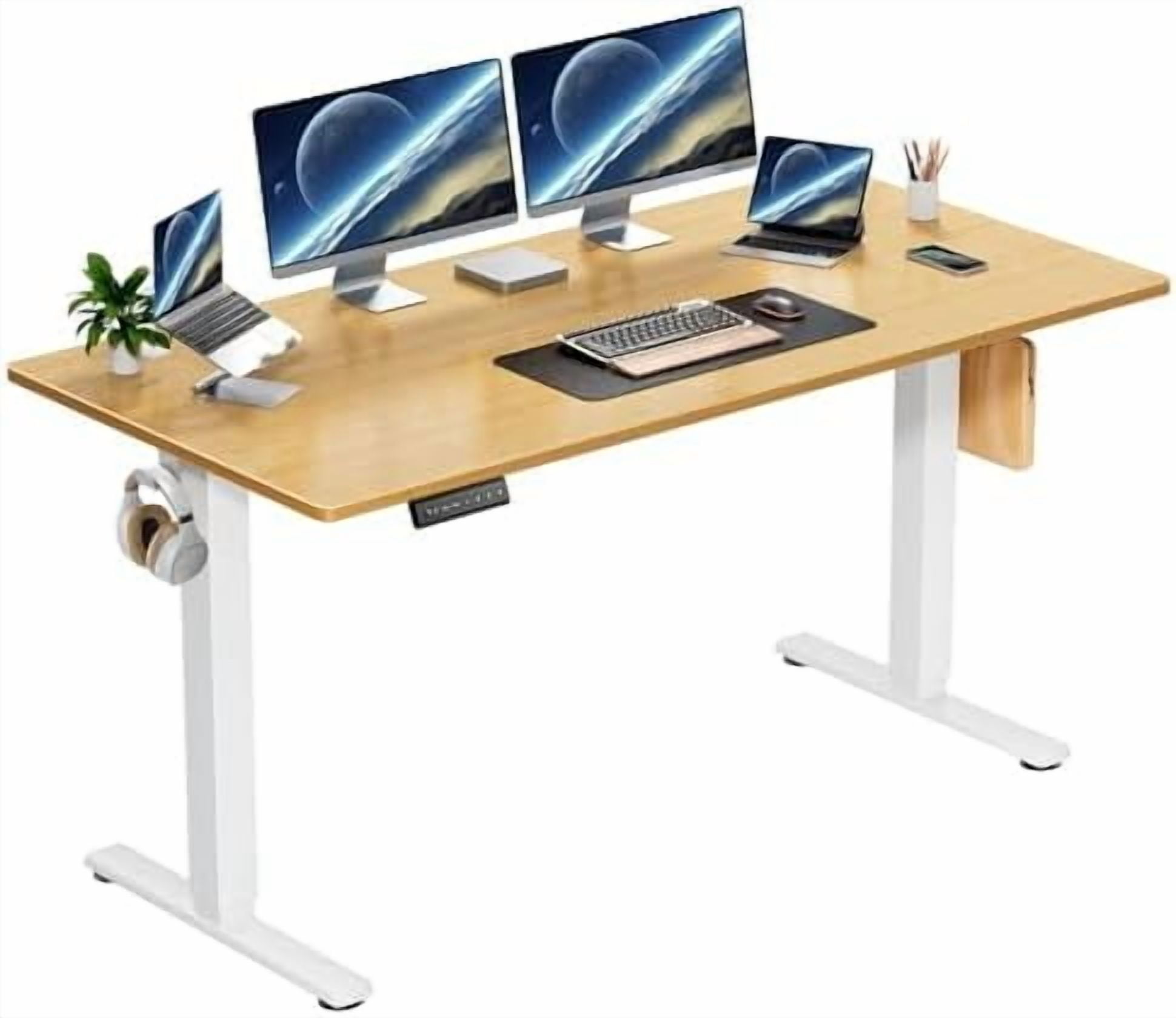 Electric Height Adjustable Standing Desk, 55x24 Inches, Ergonomic Sit ...