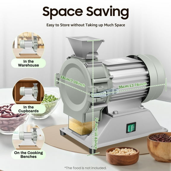 Electric Herb Grain Grinder Cereal Mill Flour Machine Wheat Crusher 1400rpm