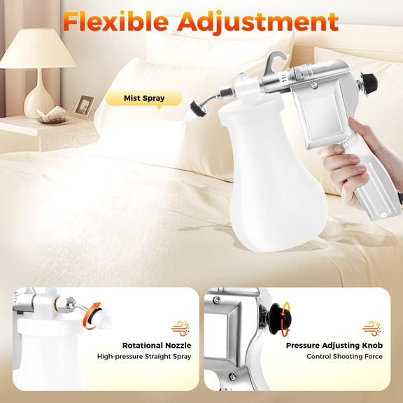 Electric High Pressure Spot Cleaning Gun, Electric Textile Spot Cleaning Gun, 0.8MPa High Pressure Stain Remover No Air Compressor Needed, 110V US Plug for Fabric Kitchen Use
