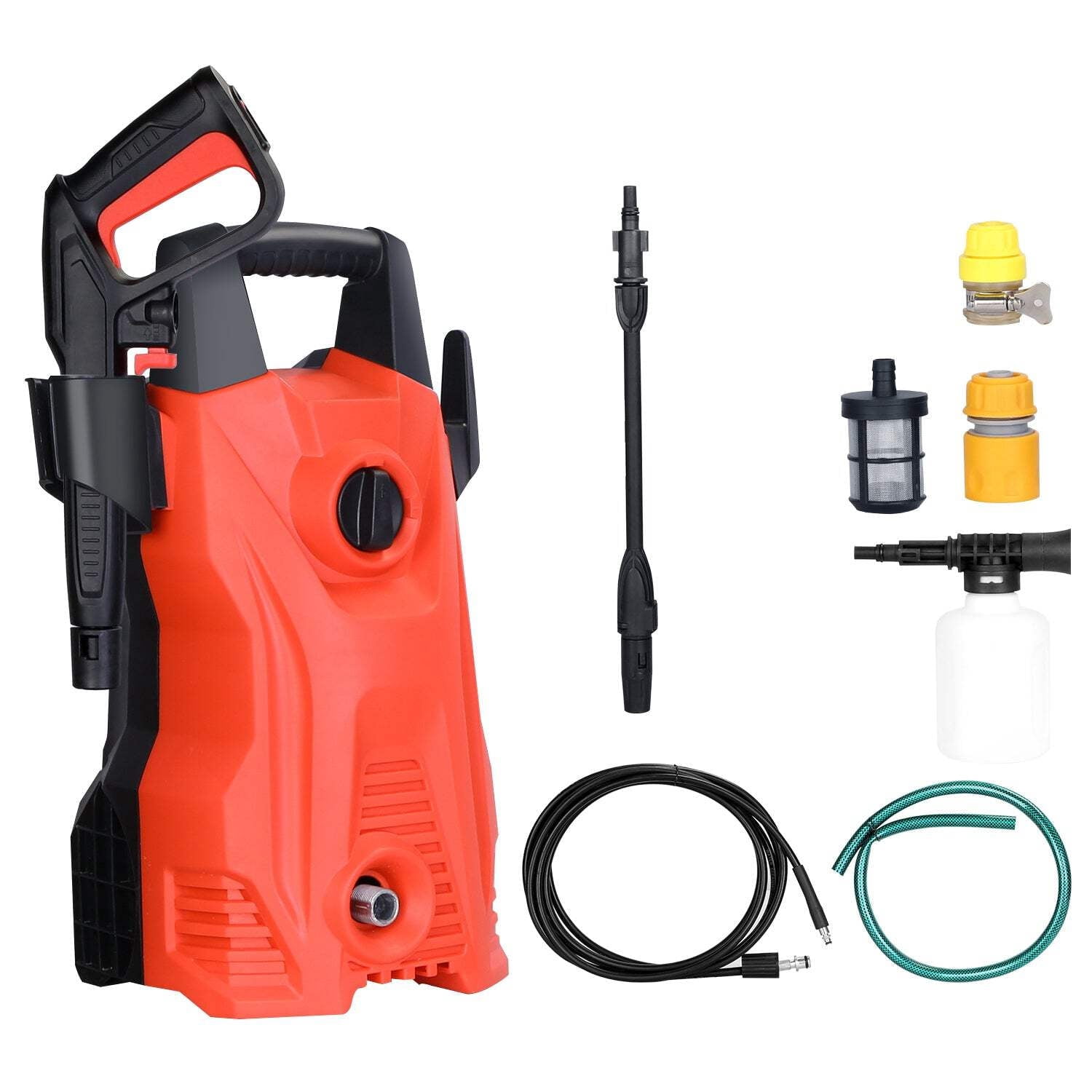 Electric High Pressure Washer 1740 PSI, 2.6 GPM, Car & Surface Cleaner, Adjustable Nozzle, Soap Dispenser, Waterproof