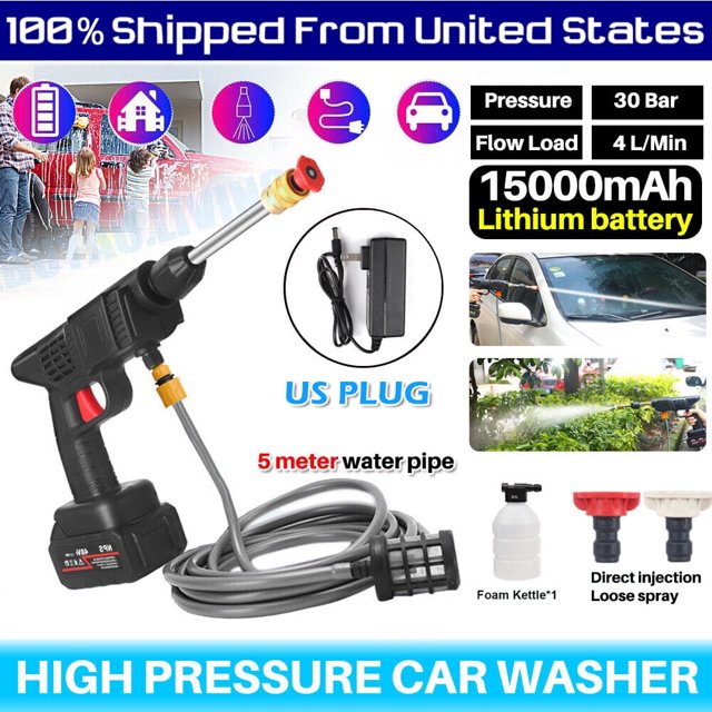 Electric High Pressure Washer, Car Wash Tool, Cordless Vehicle Cleaning