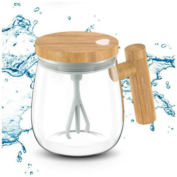 Upgrade Electric High Speed Mixing Cup, 13.5oz/400ML Self Stirring Coffee Mug Waterproof Glass Cup, Battery Powered
