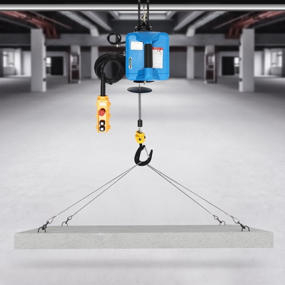 Electric Hoist, 24.93ft Lifting Height, 1500W Portable Electric Winch, with Wireless Remote Control & Pendant Controller, 1,100lb Overhead Crane for Lifting Towing