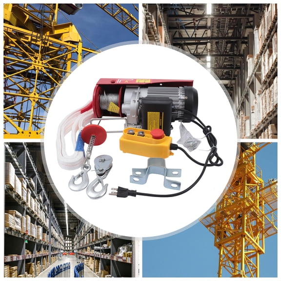 Electric Hoist 550lbs Load Capacity with Remote Control, Alloy Steel & Copper Motor for Heavy Lifting, Double Rope, Efficient, Safe, and Durable
