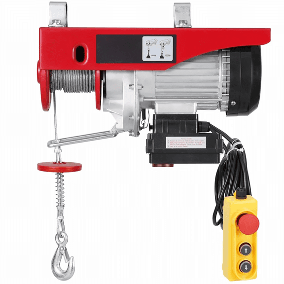 Electric Hoist Crane Winch 1320 lbs - Wireless & Wired Remote