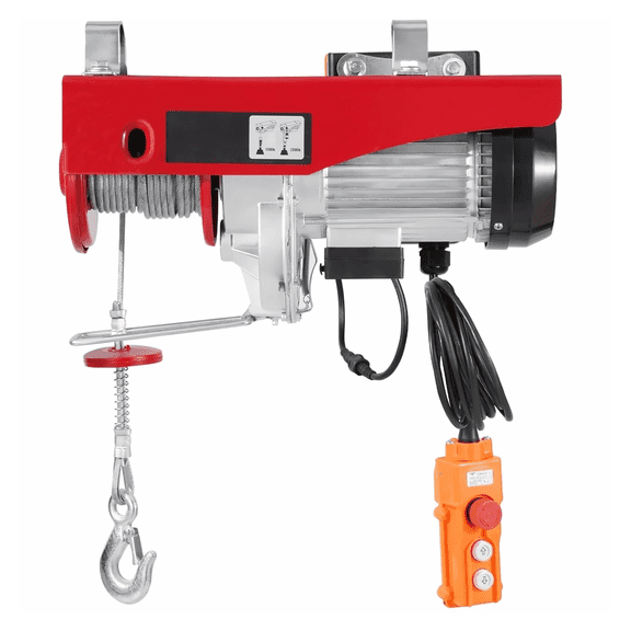 Electric Hoist Crane Winch 2200 lbs, 328ft Wireless & 14ft Wired Remote Control, Electric Lift for Garage Workshop Warehouse