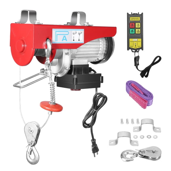 Electric Hoist with Remote Control, 120V Lifting Height Electric Winch for Factories, Warehouses, Construction Site, Attic Garage Lift Hoist with 40 Ft Lifting Height, 440 Lbs Load