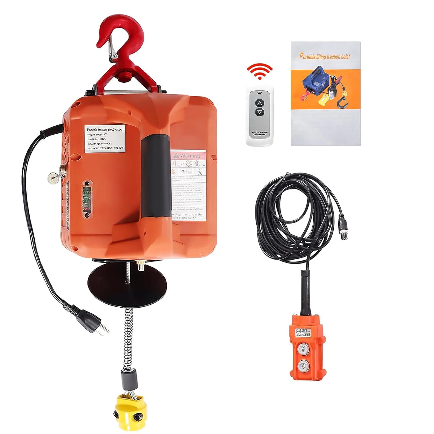 Electric Hoist Winch, 2 in 1 2200lbs Portable Electric Winch, 110V