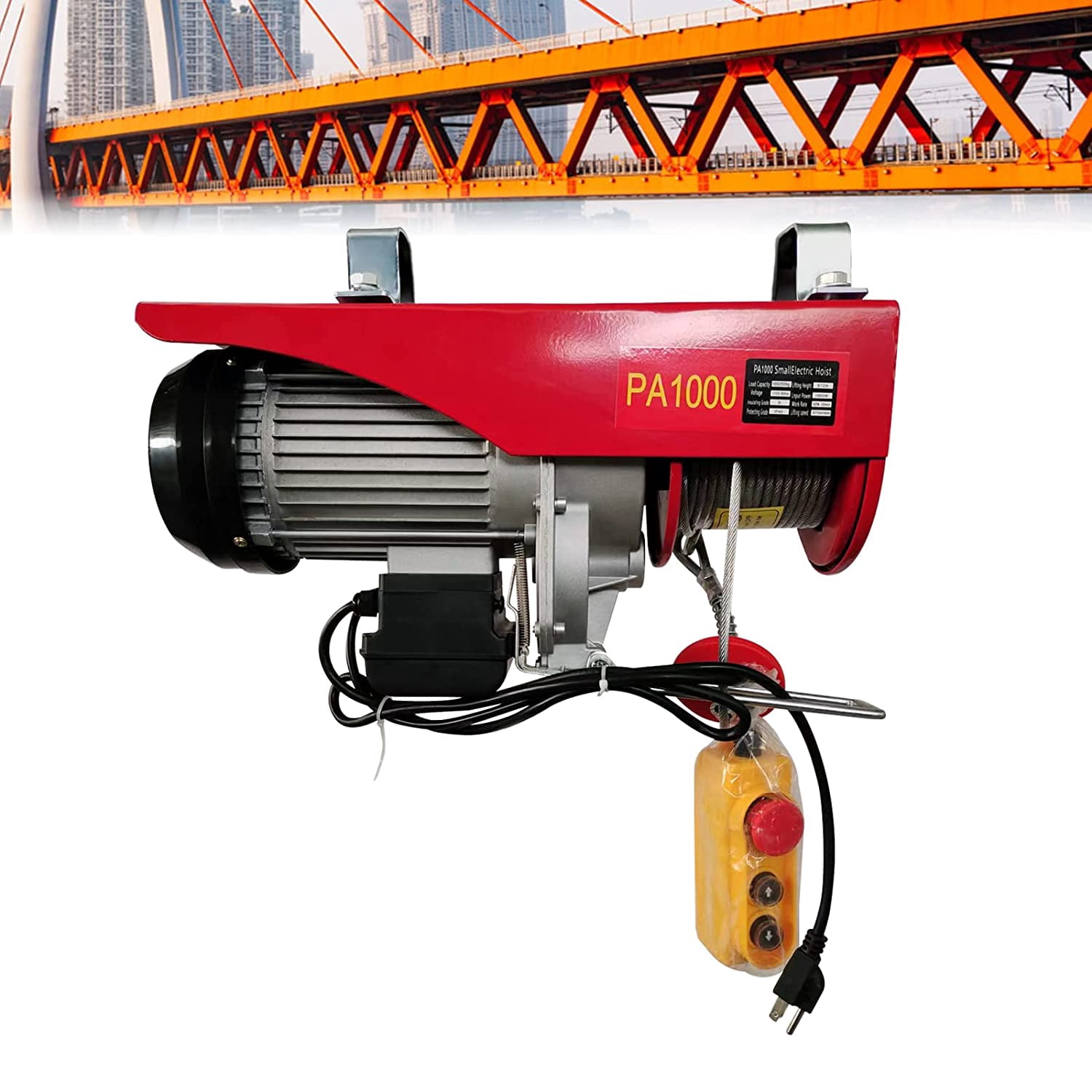 Electric Hoist Winch Portable, 110V 2200LBS Electric Winch with Handle ...