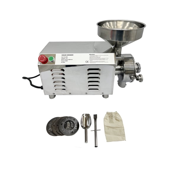 Electric Horizontal Flour Mill Continuous Feed Mill Grain Grinder Grinding Machine 30-60kg/h