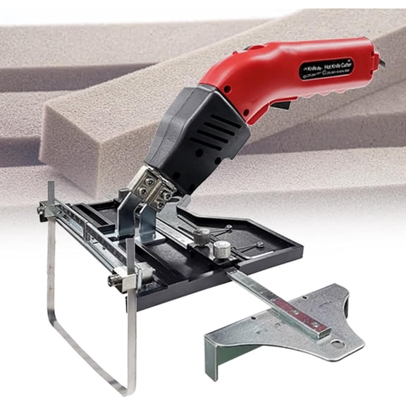 Electric Hot Blade Rope Cutter, Sponge Cutting Tool Kit, with Slotted Plate Ruler and Foldable Blade, 200W/250W Styrofoam Cutter