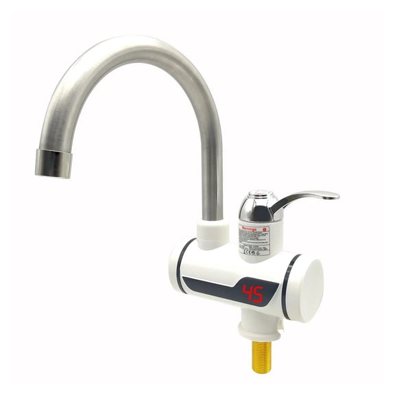 Electric Hot Cold Mixer Tap 3000W Instant Heating Faucet 360 Degree Rotation Temperature Adjustable Digital for Kitchen Bathroom
