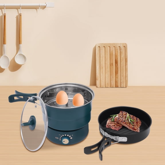 Electric Hot Cooker Pot Green Steamer Mini Multifunctional Pan Portable 110V USA