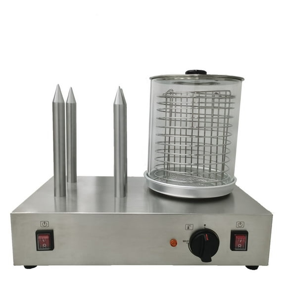 Electric Hot Dog Warmer Machine Grilling Sausage Bun Toaster with 4 Heating Rods