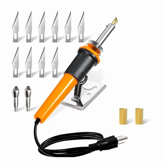 Electric Hot Knife Plastic Cutter Tool, 30W Wood Burning Kit with 10 Blades & Stand, Precision Craft Cutter for Foam, Vinyl & Stencils (US Plug)