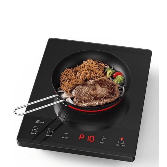 Electric Hot Plate Single Burner Portable Ceramic Cooktop For Cooking Ultra-thin Electric Stove Infrared Burner Cooker,24-Hour Timer Child ty Lock,Compatible With All Cookware 1800W