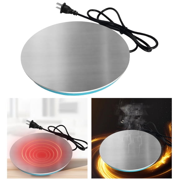 Electric Hot Plate, Stainless Steel Slim Heating Unit with Extended Power Cord, for Home and Kitchen instant Hot Water Heating with Electric Water Kettle, Small Electric Kettle