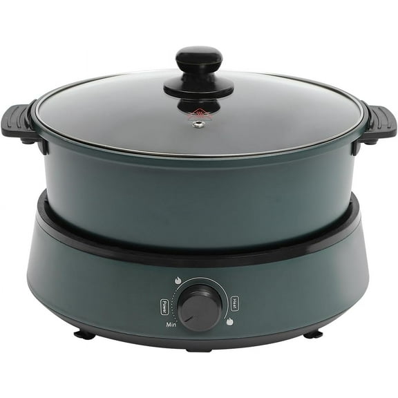 Electric Hot Pot, Electric Hot Pot with Induction Cooker Portable Non-Stick Electric Skillet, 4.2QT 4L with Lid Multifunction Split Electric Skillet Cooker for Families Parties Office
