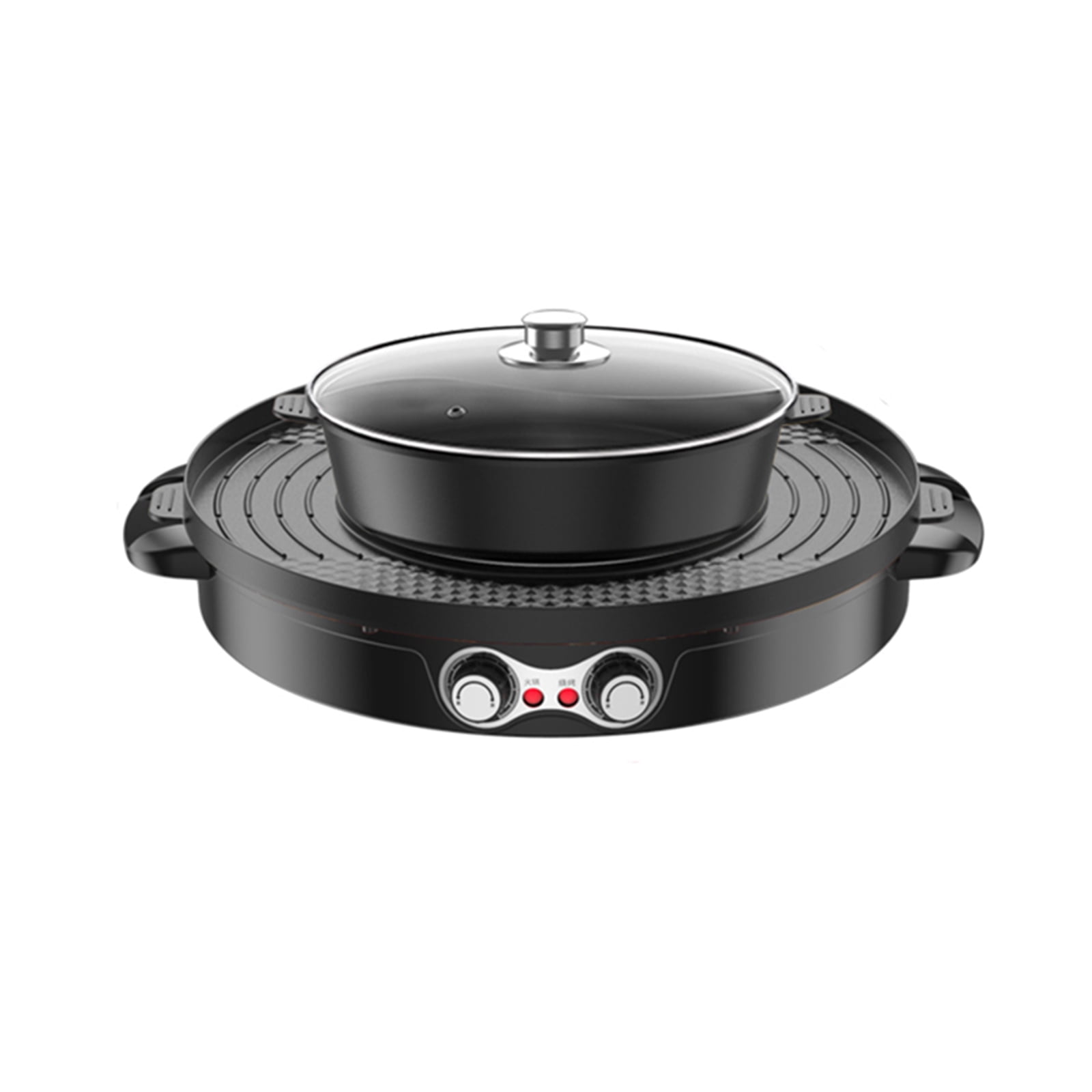 Electric Hot Pot Grill, Dual Divided Cooking Zones, 110V US Plug & Korean BBQ Appliance