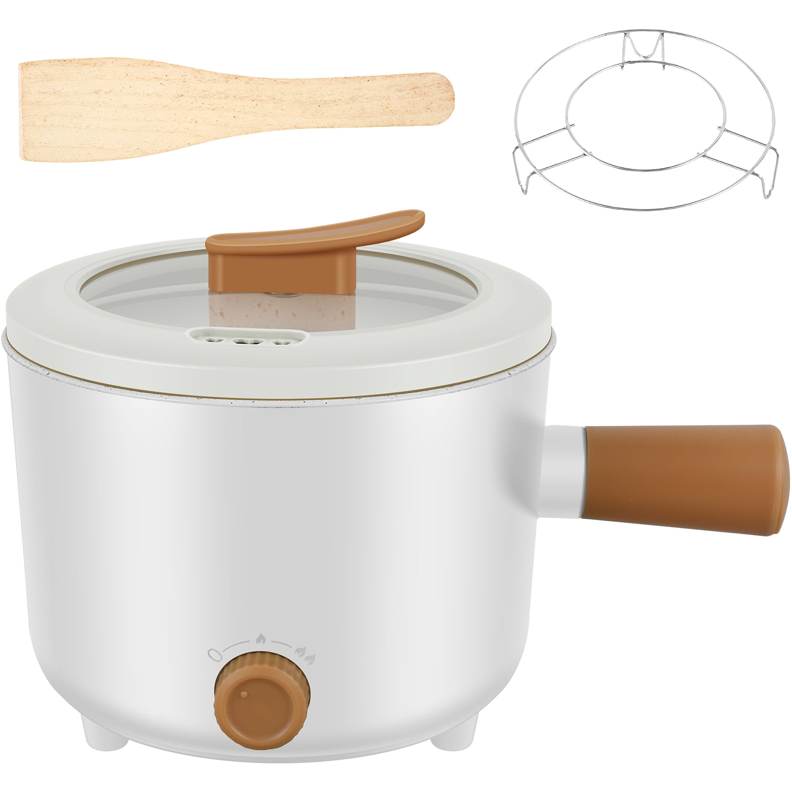 Daruoand Electric Hot Pot 55oz - 2-Speed Electric Cooker, Black - Non-Stick
