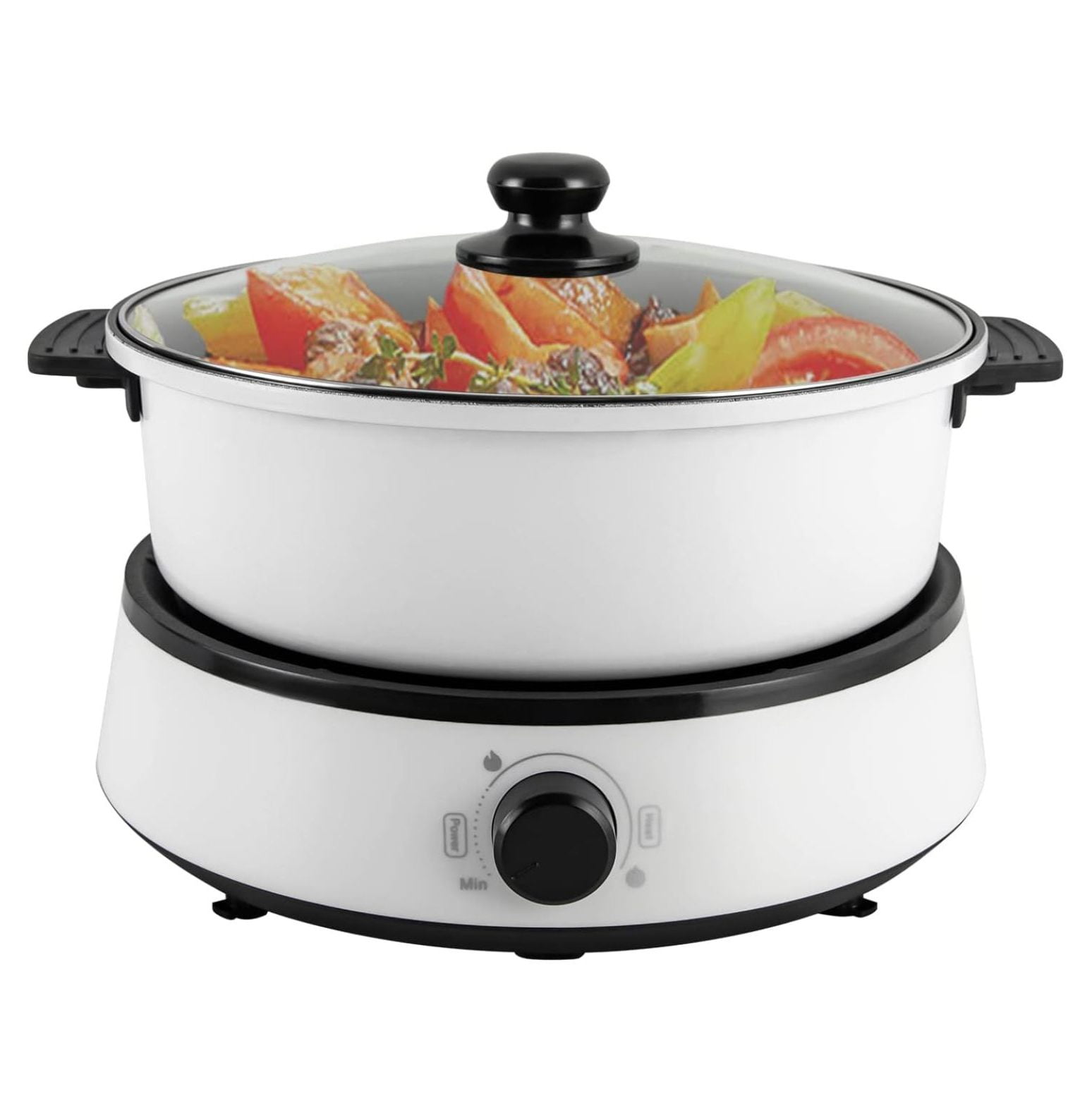 Electric Hot Pot with Induction Cooker, Non Stick Electric Skillet