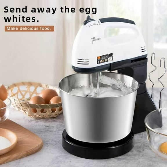 Electric Household Desktop Mini 110v Egg Beater For Beating Cream Egg White And Dough Mixer Cake (White)