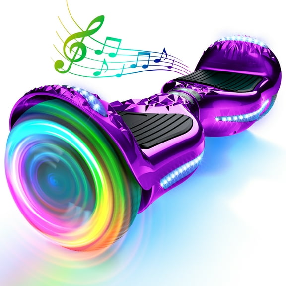 Electric Hoverboard with New Version Bluetooth Hover Board, Chrome and Design Color Self-Balance Electric Scooter