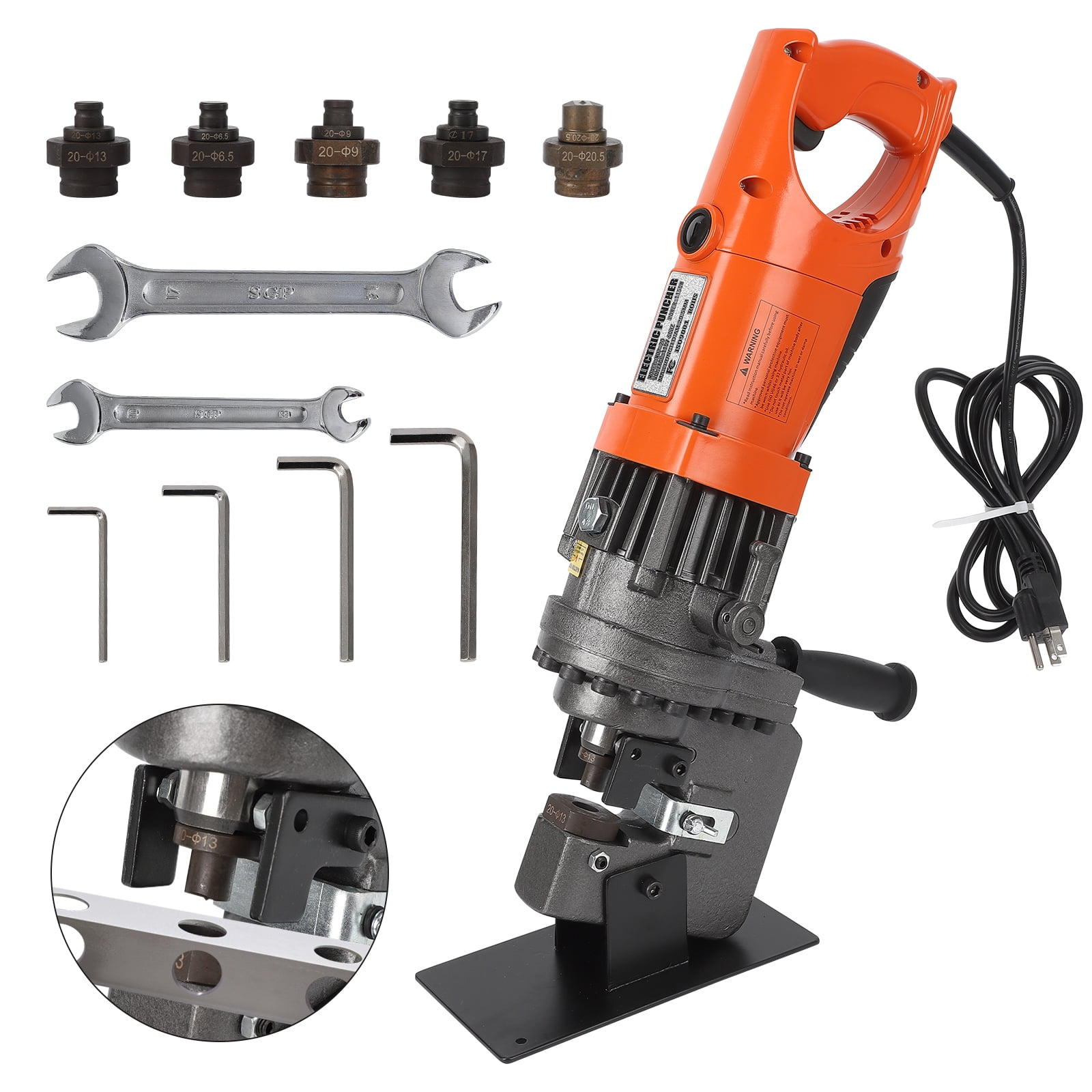 Electric Hydraulic Hole Punch for Metal Φ1/4"4/5", 1200W 110V Hole