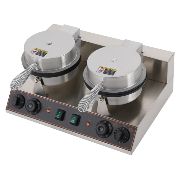 Electric Ice Cream Cone Waffle Maker 1200W*2 Nonstick Egg Roll Baker Machine
