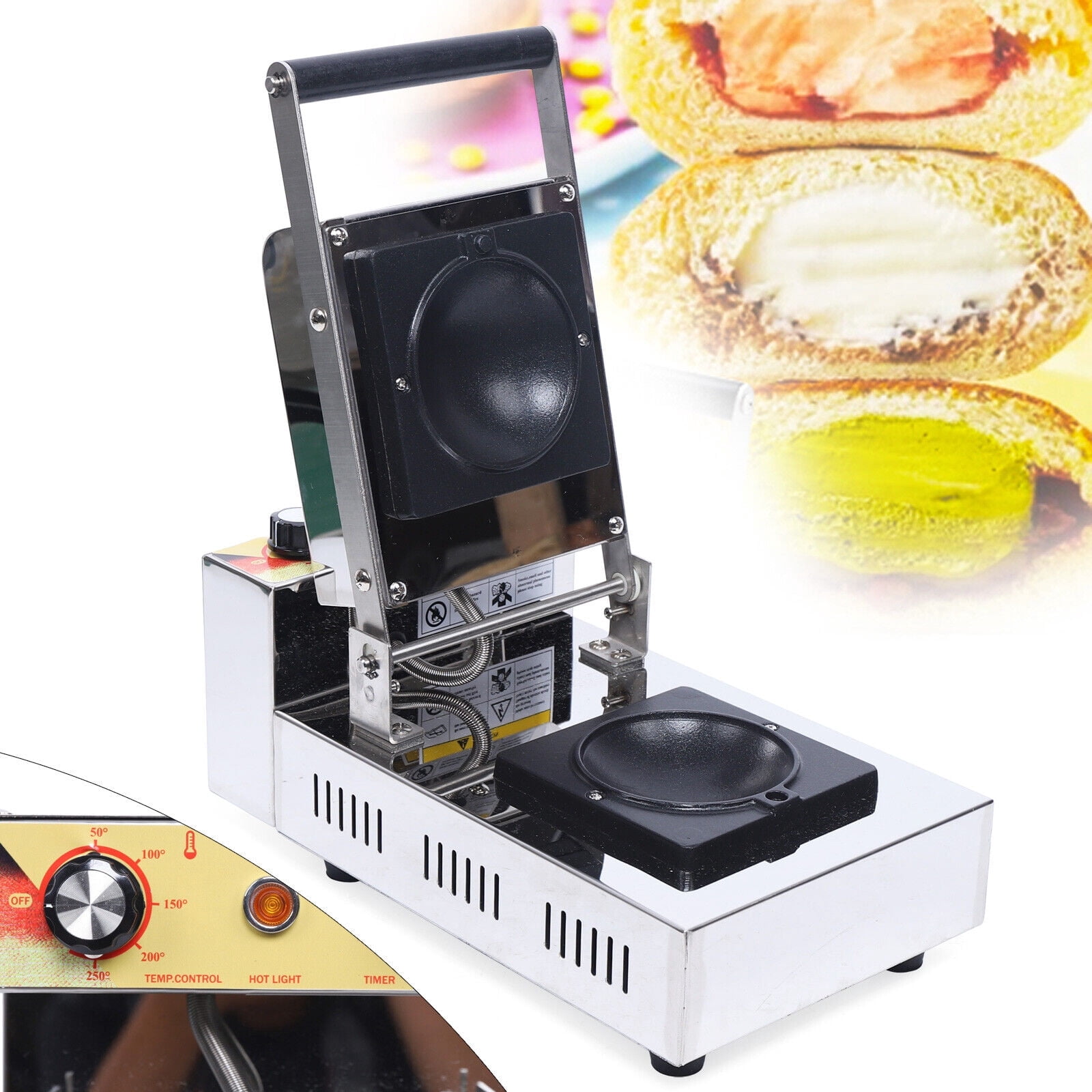 Electric Ice Cream Gelato Panini Press Machine Make Nonstick Temperature Control