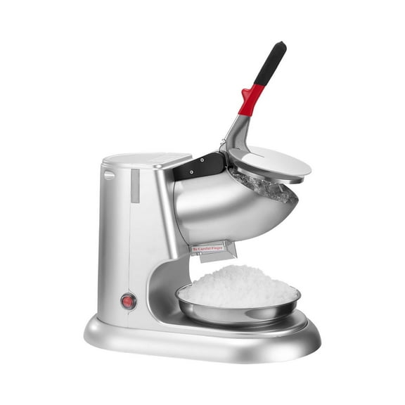 Electric Ice Crusher 220LBS/H - Snow Cone Maker Machine, Shaved Ice Machine for Home & Commercial Use, Stainless Steel, Silver