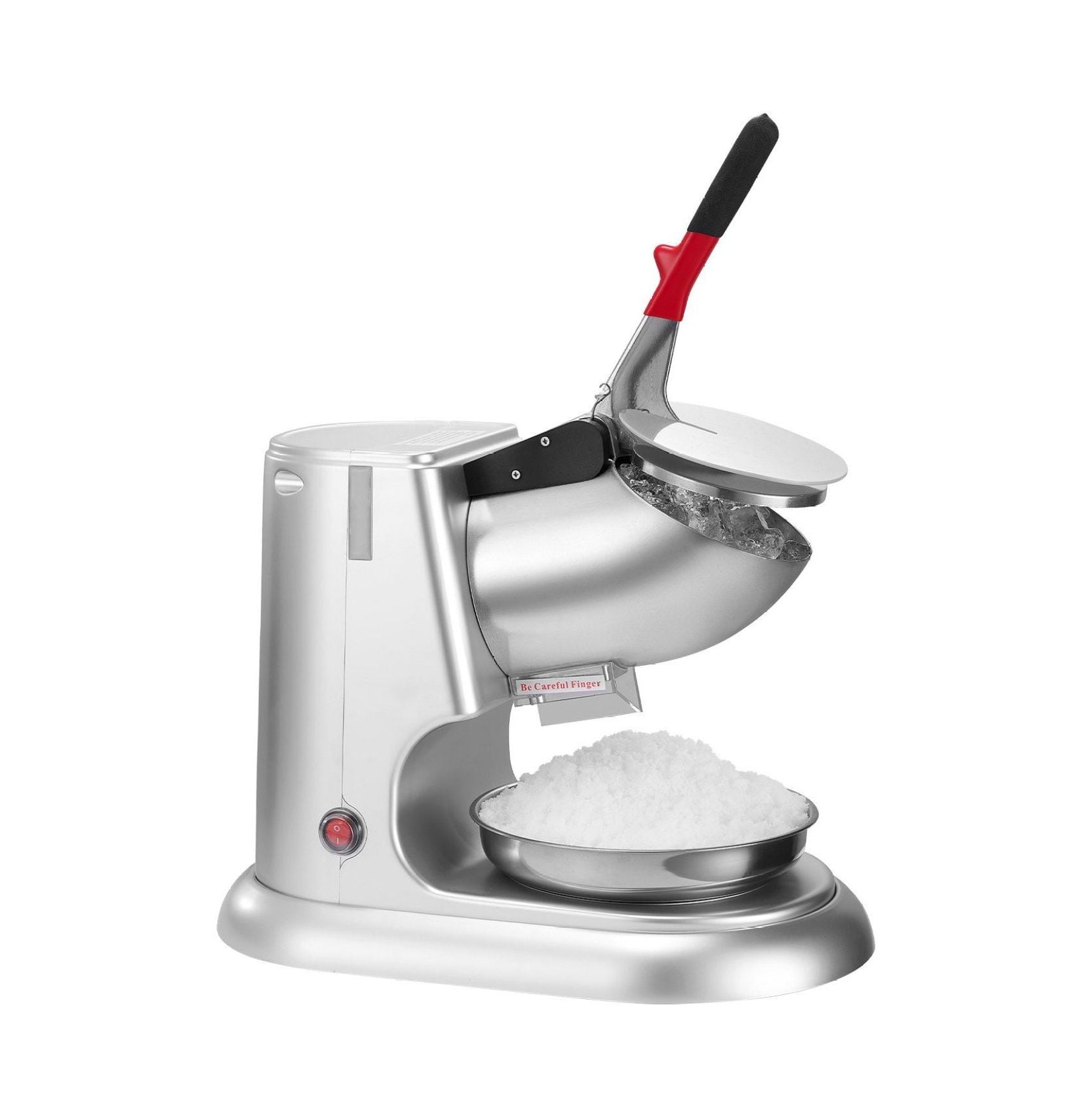 Commercial Ice Crusher 220LBS/H Electric Snow Cone Maker Shaved Ice Silver
