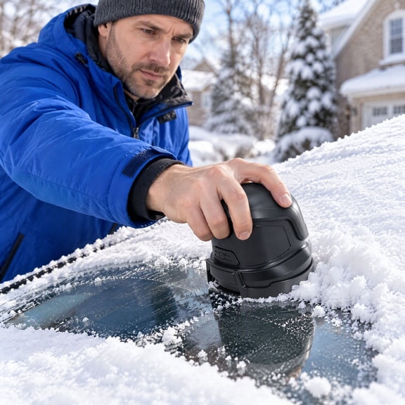 Revolving Yellow Light Electric Ice Scraper for Car Windshield, Rechargeable, Winter Car ...