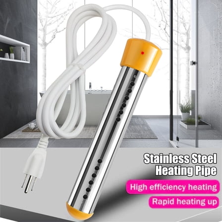 Electric Immersion Water Heater Boiler 2000w Swimming Pool Heater Fast Heating P/ 2000W Bathtub Water Heater (Us Standard, Yellow)