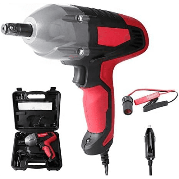 Electric Impact Wrench 1/2 Inch & 12 Volt 400N.M 300ft-lbs Max Torque with 1/2" Strong Square Drive, Portable Car Impact Wrench Kit with Sockets and Carry Case$$