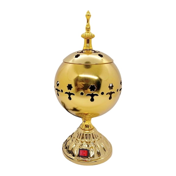 Electric Incense Burner, Arabian Style Electric Incense Holder, Middle Eastern Tabletop Decorative Censer for Yoga Spa Home Office Christian Church Decor