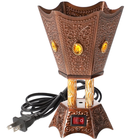 Tineasur Compact Dark Brown Electric Incense Burner for Home Decor, Easy to Use and Safe Aromatherapy Accessory