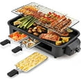 thumbnail image 1 of Electric Indoor Grill,2 in 1 Indoor Grills for Kitchen with Grill Net & Non-Stick Cooking Removable Plate, Temperature Control, Dishwasher Safe, 1700W Black, 1 of 16