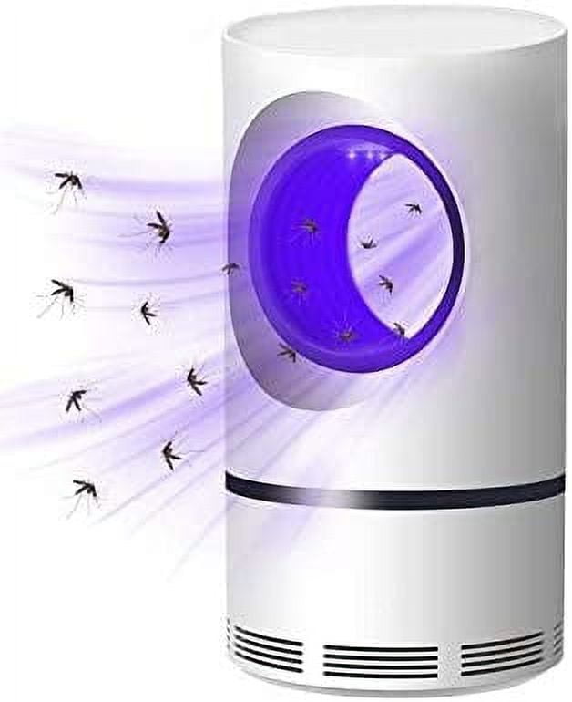 Electric Indoor Mosquito Trap, Mosquito Killer Lamp with USB Power Supply and Adapter, Suction Fan, No Zapper, Child Safe