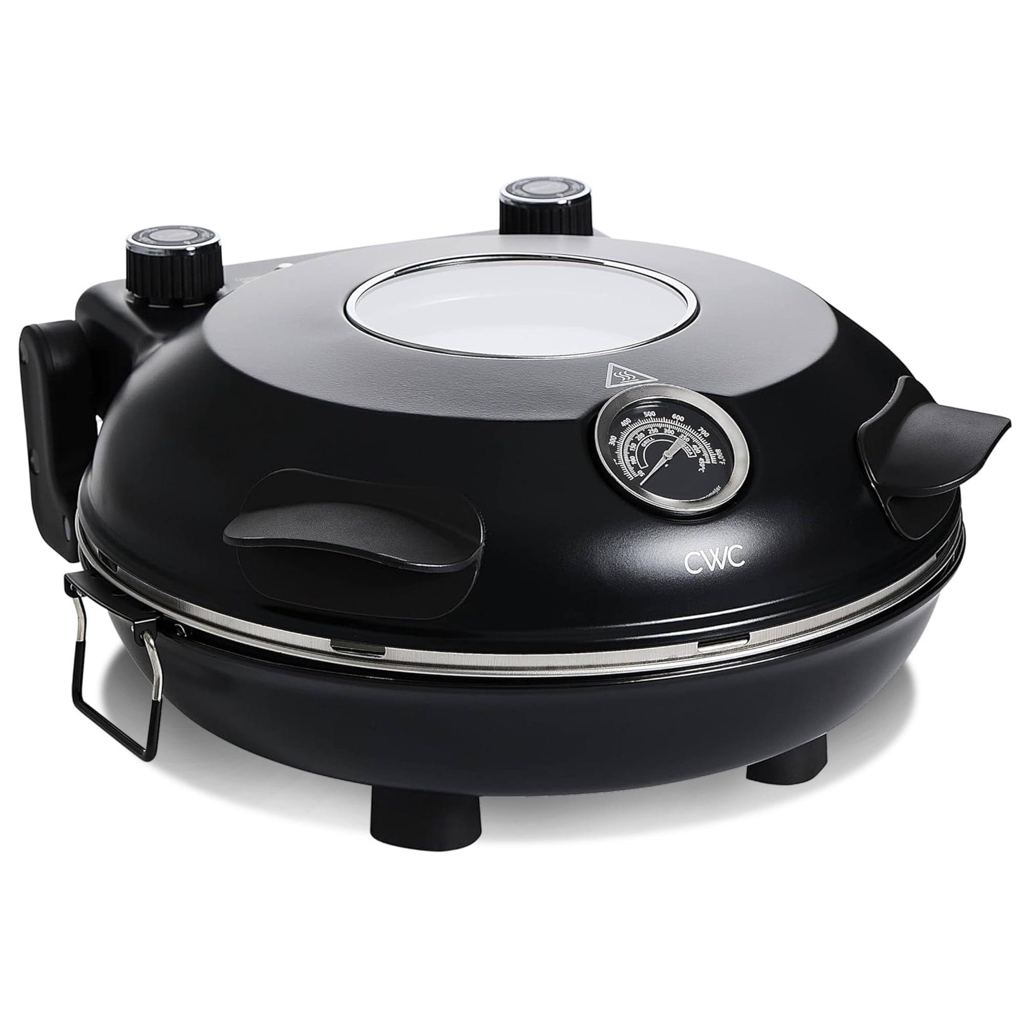 COOK WITH COLOR Pizza Oven, Electric Indoor Pizza Maker, Countertop Pizza Cooker, Black