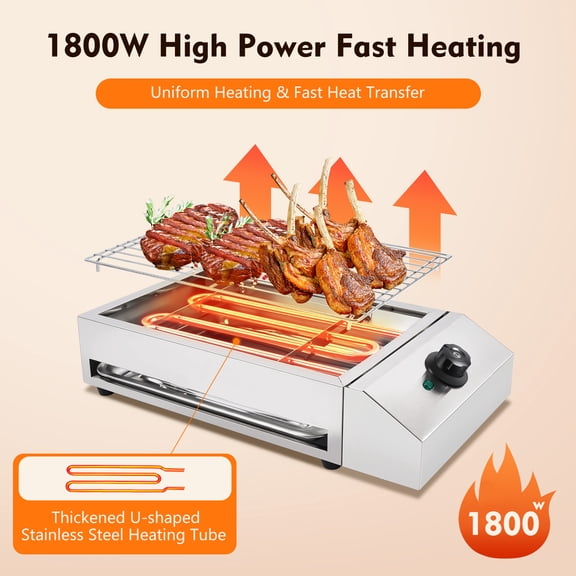 Electric Indoor outdoor Grill Portable Smokeless Non-Stick Cooking BBQ Griddle