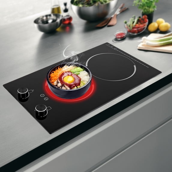Electric Induction Cooktop 2 Burners Touch Control Child Lock Electric Stove Top 2100W