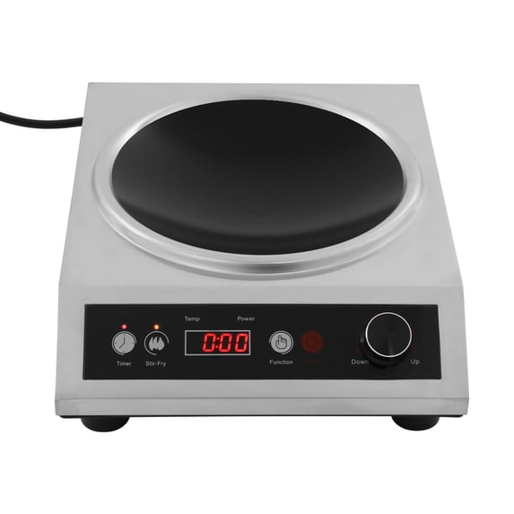 Electric Induction Wok, 1800W 10-Speed Countertop Induction Cooker with Concave Heating Surface, High Power Electric Stove for Home Kitchen