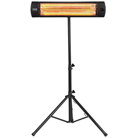 Versatile 1500W Patio Heater, Free Standing or Mountable to Wall/Ceiling, Remote, 3 Speeds, Timer, LED Display