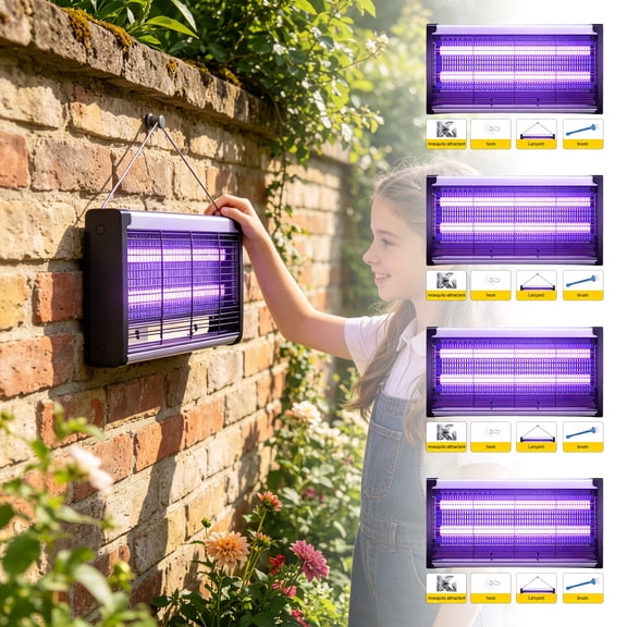 Electric Insect Killer Fly Swatter, Cordless Rechargeable Mosquito Zapper, With 1Pcs Electric Fly Trap Device, 1Pcs Attractant, 1Pcs Hanging Hook, 1Pcs Lanyard, 1Pcs Cleaning