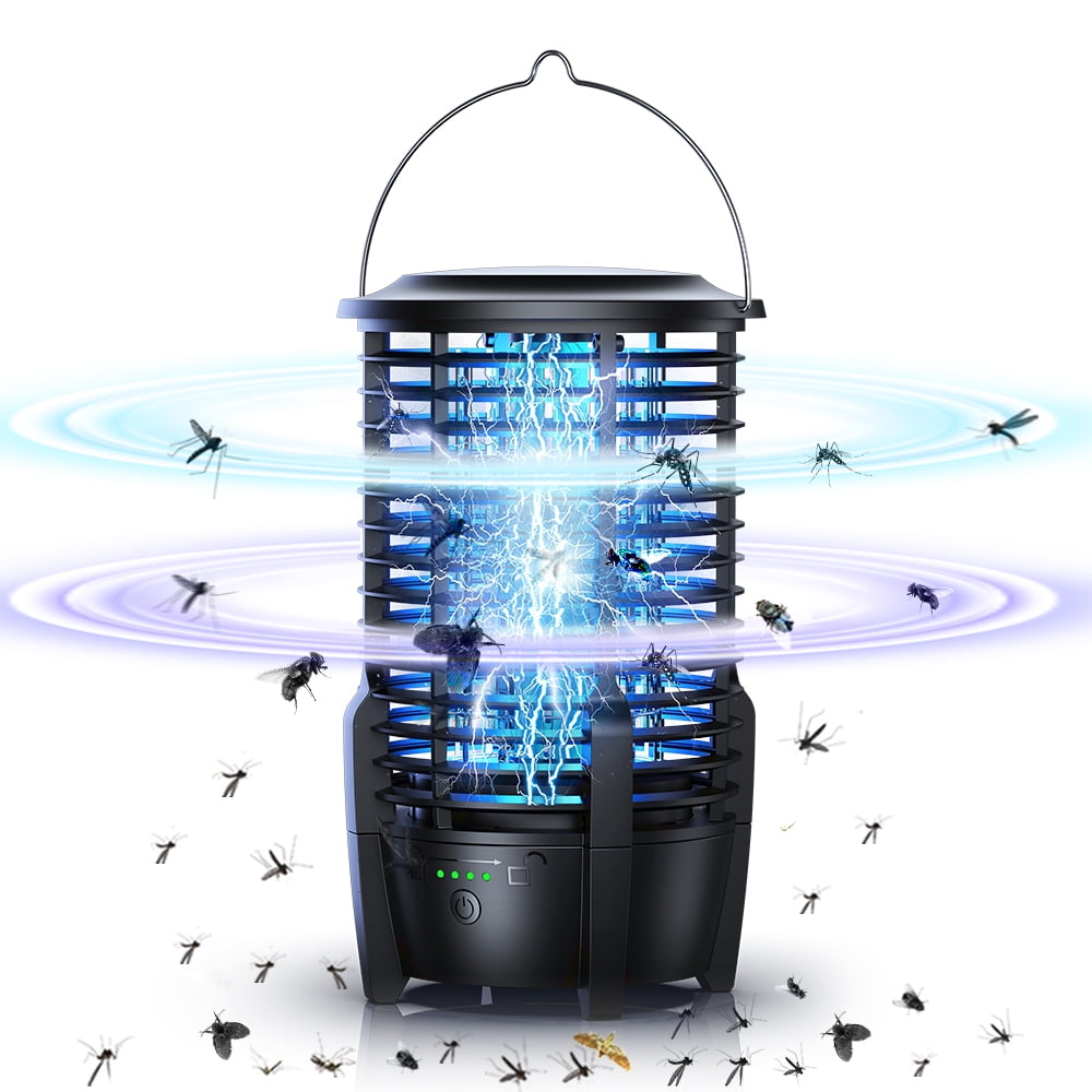 Electric Insect Killer, Mosquito Killer with LED Light, Electric Shock Insect Lamp, Mosquito Effective IPX4 Waterproof Fly Trap, Mosquito Protection for Kitchen, Living Room and Children's