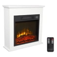 thumbnail image 1 of Electric Insert Fireplace, 18" Fireplace Heater with Cabinet, Remote with Timer, Adjustable Thermostat, 3 Flame Levels, 1400W Fireplace Stove for Living Room, Bedroom, Indoor Use, White & Black, D5357, 1 of 12