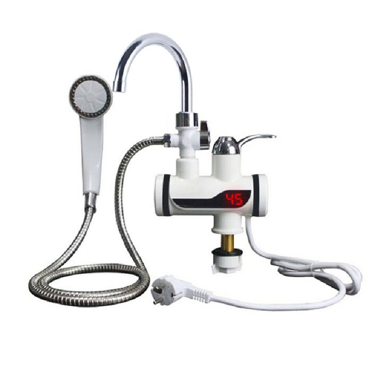 Electric Instant Hot Water Faucet Stainless Steel Water Heater With LED