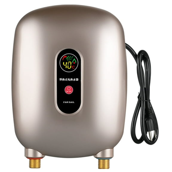 Electric Instant Hot Water Heater, Electric Tank Water Heater Warmer Tank Bathroom Shower, Waterproof Quick Heating Shower for Bathroom Kitchen